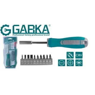 Set cacciavite a cricchetto e punte 11pezzi